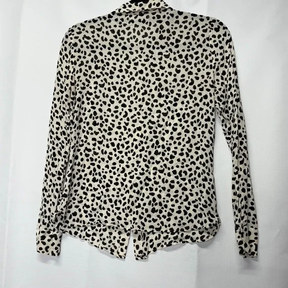 Reformation Cheetah Print Button Up Long Sleeve Shirt Women Size Small - Picture 5 of 5